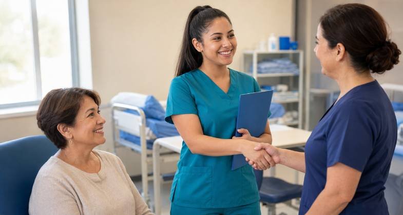 Estudiante finaliza su preparación para avanzar hacia una carrera como CNA en Estados Unidos.